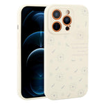 Custodia per telefono in silicone liquido con fori di precisione e stampa floreale a margherite., For iPhone 12 Pro Max, For iPhone 12 Pro