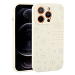 Custodia per telefono in silicone liquido con fori di precisione e stampa floreale a margherite., For iPhone 12 Pro Max, For iPhone 12 Pro