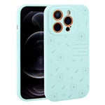 Custodia per telefono in silicone liquido con fori di precisione e stampa floreale a margherite., For iPhone 12 Pro Max, For iPhone 12 Pro