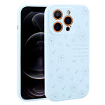 Custodia per telefono in silicone liquido con fori di precisione e stampa floreale a margherite., For iPhone 12 Pro Max, For iPhone 12 Pro