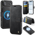 Custodia per telefono AutSpace A15 con chiusura magnetica retrò in pelle vegana, For iPhone Air, For iPhone 16 Pro Max, For iPhone 16 Pro, For iPhone 16 Plus