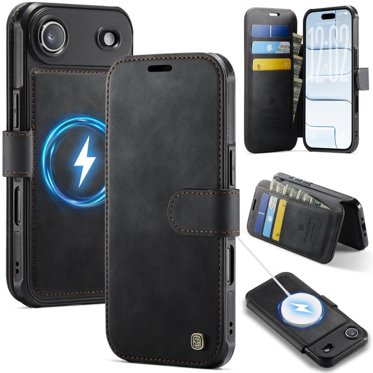 Custodia per telefono AutSpace A15 con chiusura magnetica retrò in pelle vegana, For iPhone Air, For iPhone 16 Pro Max, For iPhone 16 Pro, For iPhone 16 Plus