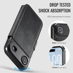 Custodia per telefono AutSpace A15 con chiusura magnetica retrò in pelle vegana, For iPhone Air, For iPhone 16 Pro Max, For iPhone 16 Pro, For iPhone 16 Plus