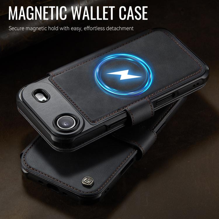 Custodia per telefono AutSpace A15 con chiusura magnetica retrò in pelle vegana, For iPhone Air, For iPhone 16 Pro Max, For iPhone 16 Pro, For iPhone 16 Plus