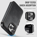 Custodia per telefono AutSpace A15 con chiusura magnetica retrò in pelle vegana, For iPhone 13 Pro Max, For iPhone 13 Pro, For iPhone 12 / 12 Pro, For iPhone 12 Pro Max
