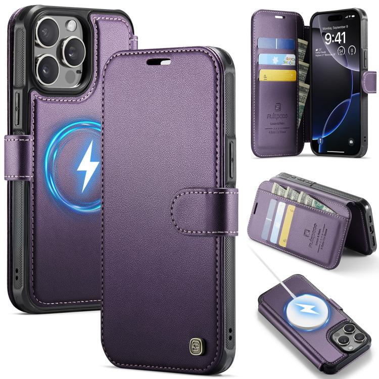 Custodia per telefono AutSpace A15 con chiusura magnetica retrò in pelle vegana, For iPhone 16, For iPhone 15 Pro Max, For iPhone 15 Pro, For iPhone 15 Plus / 14 Plus