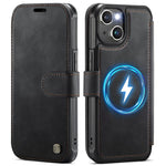 Custodia per telefono AutSpace A15 con chiusura magnetica retrò in pelle vegana, For iPhone 15, For iPhone 14 / 13, For iPhone 14 Pro, For iPhone 14 Pro Max