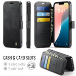 Custodia per telefono AutSpace A15 con chiusura magnetica retrò in pelle vegana, For iPhone 15, For iPhone 14 / 13, For iPhone 14 Pro, For iPhone 14 Pro Max