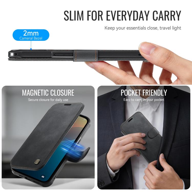 Custodia per telefono AutSpace A15 con chiusura magnetica retrò in pelle vegana, For iPhone 15, For iPhone 14 / 13, For iPhone 14 Pro, For iPhone 14 Pro Max