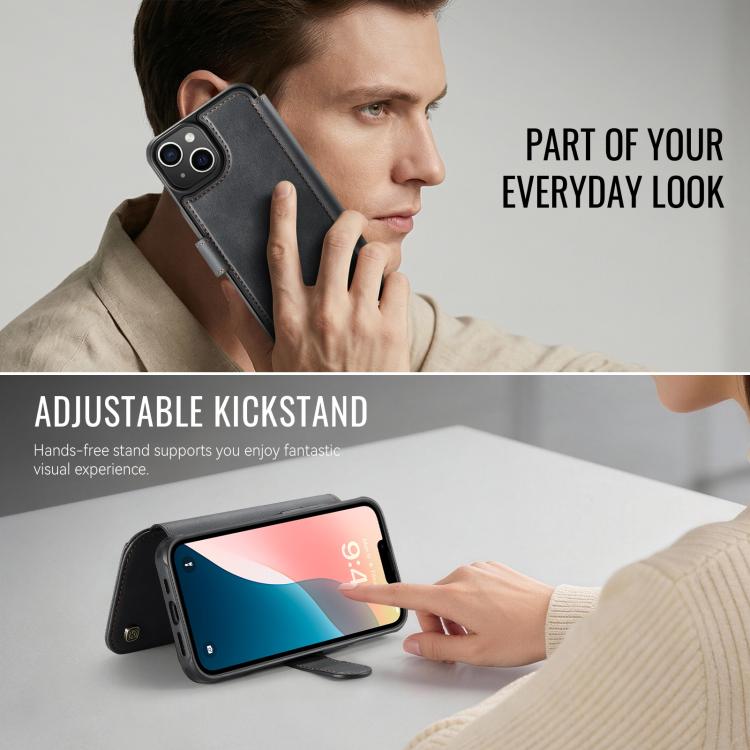 Custodia per telefono AutSpace A15 con chiusura magnetica retrò in pelle vegana, For iPhone 15, For iPhone 14 / 13, For iPhone 14 Pro, For iPhone 14 Pro Max