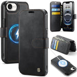 Custodia per telefono AutSpace A15 con chiusura magnetica retrò in pelle vegana, For iPhone 17e / 16e, For iPhone 17 Pro Max, For iPhone 17 Pro, For iPhone 17