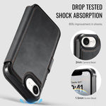 Custodia per telefono AutSpace A15 con chiusura magnetica retrò in pelle vegana, For iPhone 17e / 16e, For iPhone 17 Pro Max, For iPhone 17 Pro, For iPhone 17