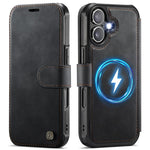 Custodia per telefono AutSpace A15 con chiusura magnetica retrò in pelle vegana, For iPhone 16, For iPhone 15 Pro Max, For iPhone 15 Pro, For iPhone 15 Plus / 14 Plus