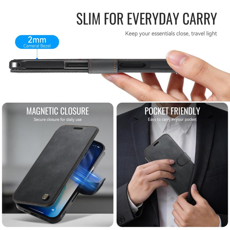 Custodia per telefono AutSpace A15 con chiusura magnetica retrò in pelle vegana, For iPhone 16, For iPhone 15 Pro Max, For iPhone 15 Pro, For iPhone 15 Plus / 14 Plus