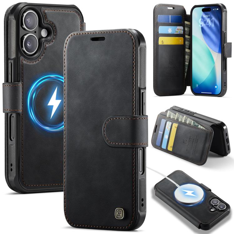 Custodia per telefono AutSpace A15 con chiusura magnetica retrò in pelle vegana, For iPhone 17e / 16e, For iPhone 17 Pro Max, For iPhone 17 Pro, For iPhone 17