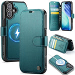 Custodia per telefono AutSpace A15 con chiusura magnetica retrò in pelle vegana, For iPhone 17e / 16e, For iPhone 17 Pro Max, For iPhone 17 Pro, For iPhone 17