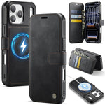 Custodia per telefono AutSpace A15 con chiusura magnetica retrò in pelle vegana, For iPhone 17e / 16e, For iPhone 17 Pro Max, For iPhone 17 Pro, For iPhone 17