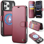 Custodia per telefono AutSpace A15 con chiusura magnetica retrò in pelle vegana, For iPhone 17e / 16e, For iPhone 17 Pro Max, For iPhone 17 Pro, For iPhone 17