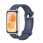 Cinturino per orologio in silicone con fibbia ad ardiglione argentata MIJOBS, For Huawei Band 11 / Band 11 Pro