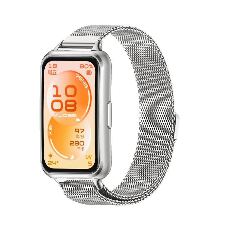 Cinturino per orologio MIJOBS Milanese magnetico in acciaio inossidabile, For Huawei Band 11 / Band 11 Pro
