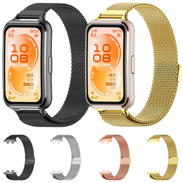 Cinturino per orologio MIJOBS Milanese magnetico in acciaio inossidabile, For Huawei Band 11 / Band 11 Pro