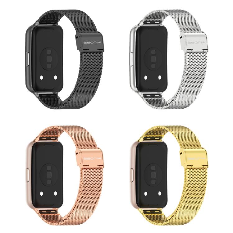 Cinturino per orologio MIJOBS in acciaio inossidabile con fibbia milanese., For Huawei Band 11 / Band 11 Pro