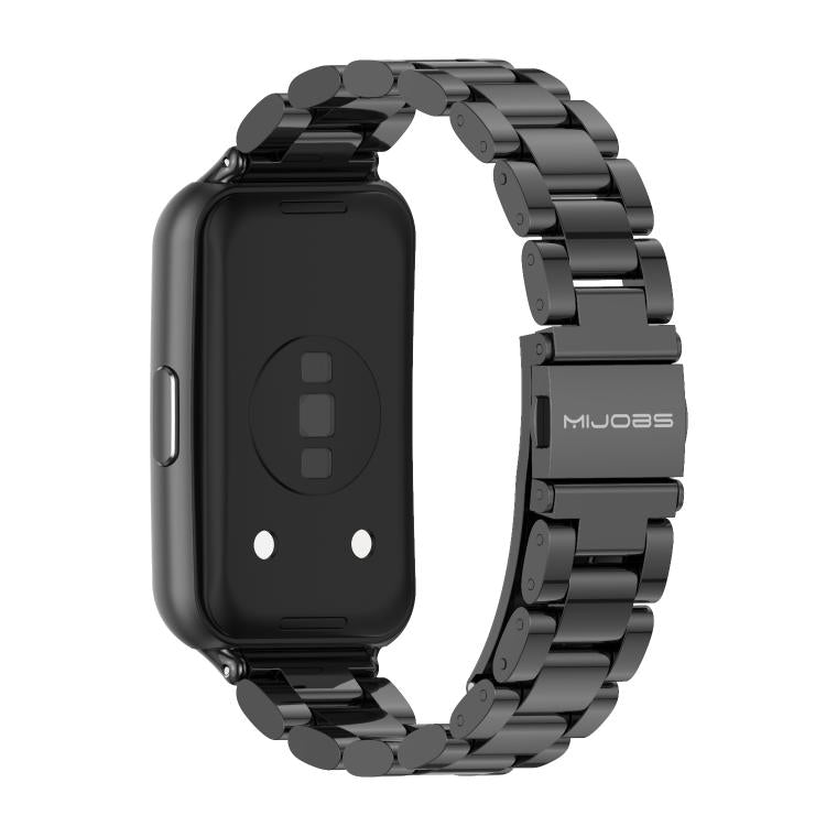 Cinturino per orologio MIJOBS a tre perline in acciaio inossidabile, For Huawei Band 11 / Band 11 Pro