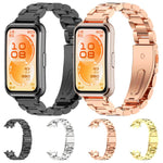 Cinturino per orologio MIJOBS a tre perline in acciaio inossidabile, For Huawei Band 11 / Band 11 Pro