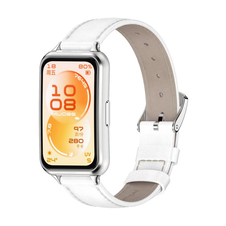 Cinturino per orologio MIJOBS in pelle bovina pieno fiore, For Huawei Band 11 / Band 11 Pro