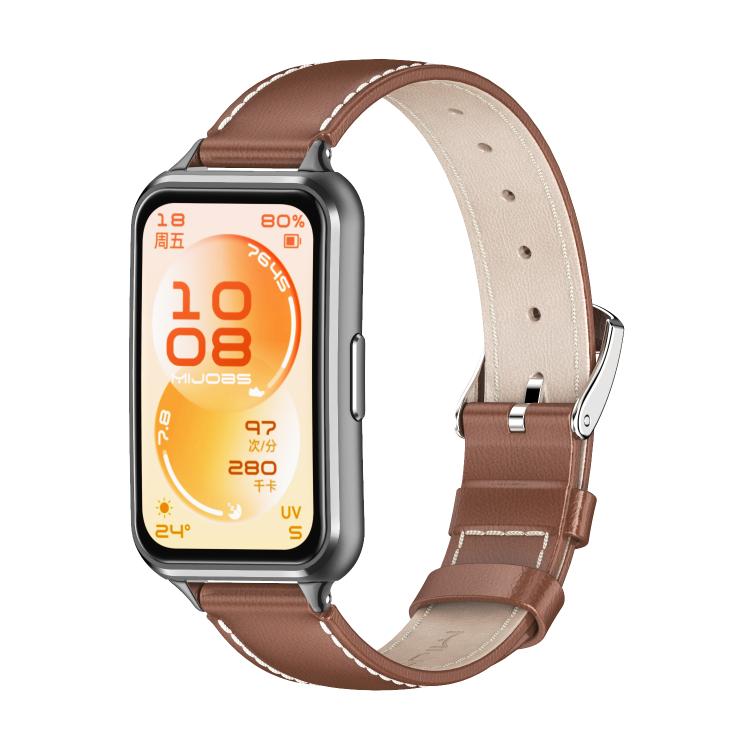 Cinturino per orologio MIJOBS in pelle bovina pieno fiore, For Huawei Band 11 / Band 11 Pro