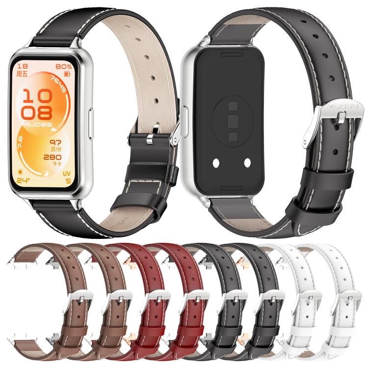 Cinturino per orologio MIJOBS in pelle bovina pieno fiore, For Huawei Band 11 / Band 11 Pro