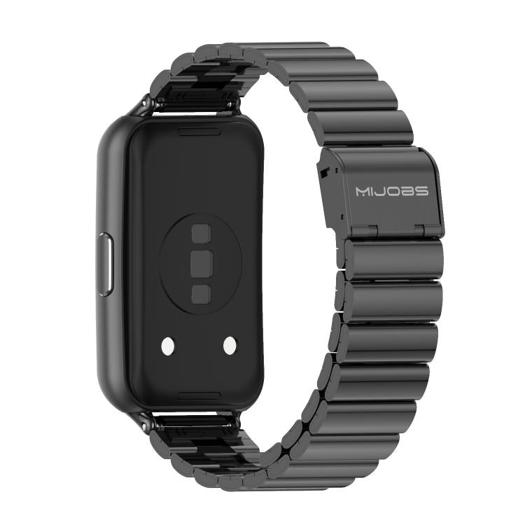 Cinturino per orologio MIJOBS in acciaio inossidabile con fibbia a maglie di bambù., For Huawei Band 11 / Band 11 Pro