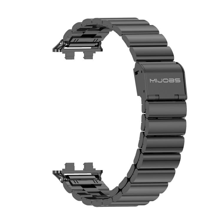 Cinturino per orologio MIJOBS in acciaio inossidabile con fibbia a maglie di bambù., For Huawei Band 11 / Band 11 Pro
