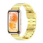 Cinturino per orologio MIJOBS in acciaio inossidabile con fibbia a maglie di bambù., For Huawei Band 11 / Band 11 Pro