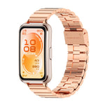 Cinturino per orologio MIJOBS in acciaio inossidabile con fibbia a maglie di bambù., For Huawei Band 11 / Band 11 Pro