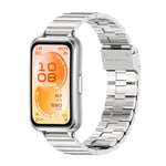 Cinturino per orologio MIJOBS in acciaio inossidabile con fibbia a maglie di bambù., For Huawei Band 11 / Band 11 Pro
