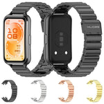 Cinturino per orologio MIJOBS in acciaio inossidabile con fibbia a maglie di bambù., For Huawei Band 11 / Band 11 Pro