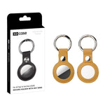 Custodia protettiva XDcase a doppia faccia in ecopelle traforata con anello in metallo., For AirTag 2nd Gen / AirTag 1st Gen