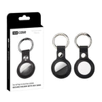 Custodia protettiva XDcase a doppia faccia in ecopelle traforata con anello in metallo., For AirTag 2nd Gen / AirTag 1st Gen