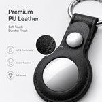 Custodia protettiva XDcase a doppia faccia in ecopelle traforata con anello in metallo., For AirTag 2nd Gen / AirTag 1st Gen