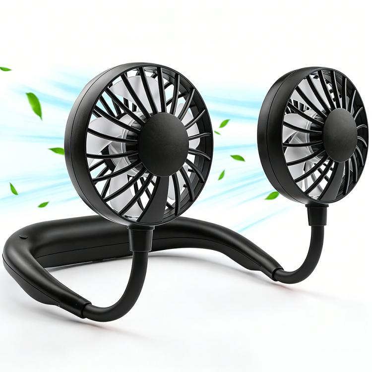 Ventilatore portatile a doppia testa ZY-A2 da appendere al collo.