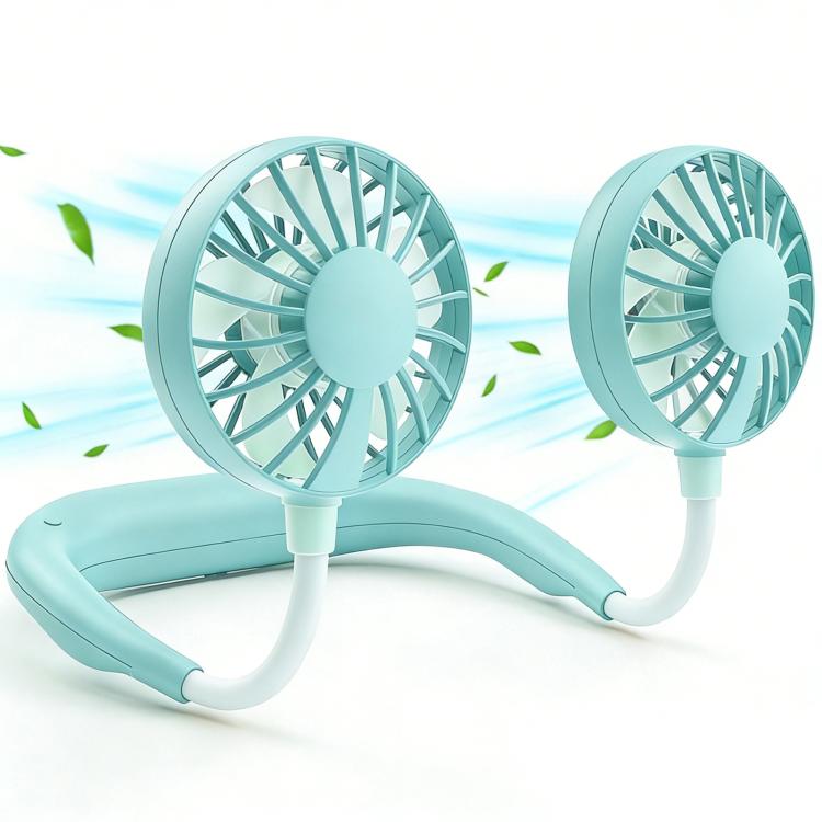 Ventilatore portatile a doppia testa ZY-A2 da appendere al collo.