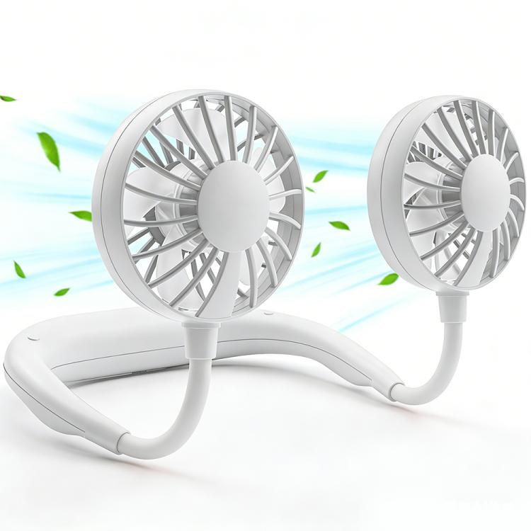 Ventilatore portatile a doppia testa ZY-A2 da appendere al collo.