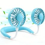 Ventilatore portatile a doppia testa ZY-A2 da appendere al collo.