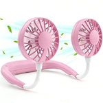 Ventilatore portatile a doppia testa ZY-A2 da appendere al collo.