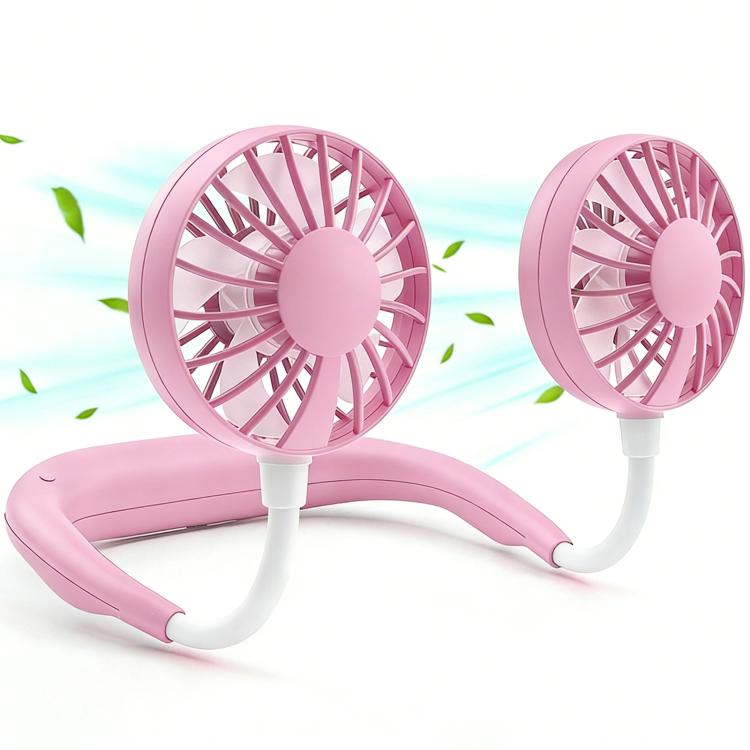 Ventilatore portatile a doppia testa ZY-A2 da appendere al collo.
