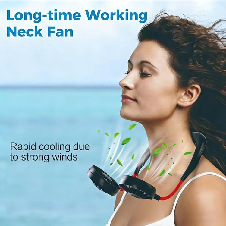 Ventilatore portatile a doppia testa ZY-A2 da appendere al collo.