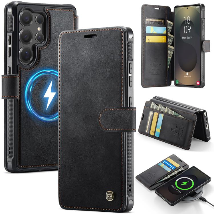 Custodia per telefono AutSpace A15 con chiusura magnetica retrò in pelle vegana, For Samsung Galaxy S25 / S24 5G, For Samsung Galaxy S25+ / S24+ 5G, For Samsung Galaxy S25 Ultra 5G, For Samsung Galaxy S24 Ultra 5G
