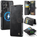 Custodia per telefono AutSpace A15 con chiusura magnetica retrò in pelle vegana, For Samsung Galaxy S26+ 5G, For Samsung Galaxy S26 Ultra 5G, For Samsung Galaxy S26 5G, For Samsung Galaxy S25 Edge 5G