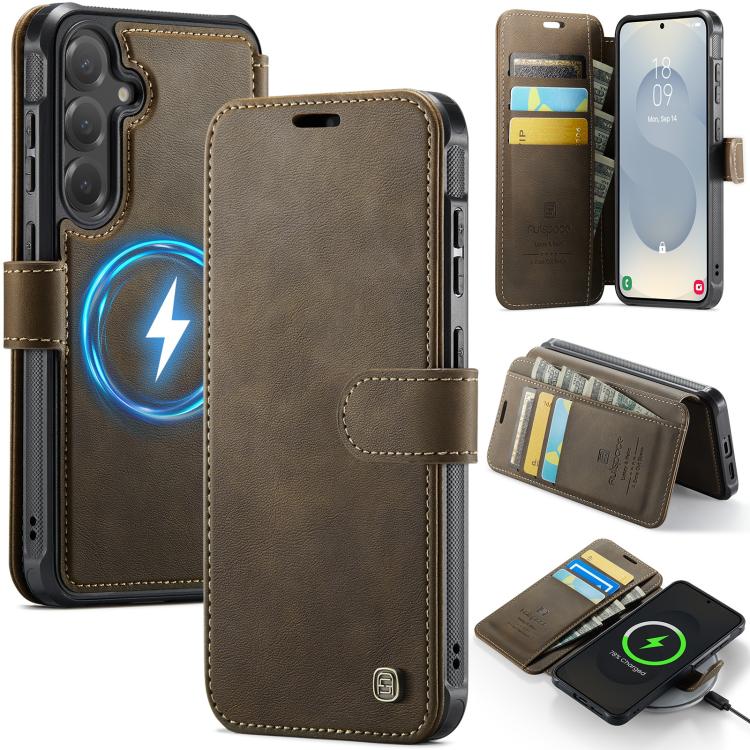 Custodia per telefono AutSpace A15 con chiusura magnetica retrò in pelle vegana, For Samsung Galaxy S26+ 5G, For Samsung Galaxy S26 Ultra 5G, For Samsung Galaxy S26 5G, For Samsung Galaxy S25 Edge 5G